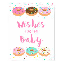 Voeux pour bébé rose beignets Sprinkle Sign