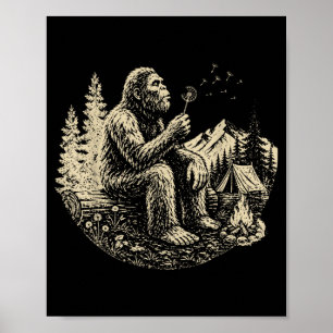 Affiche Vœux qui soufflent Bigfoot drôle qui souffle sur u