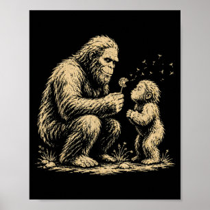 Affiche Vœux qui soufflent drôle de Bigfoot qui souffle su