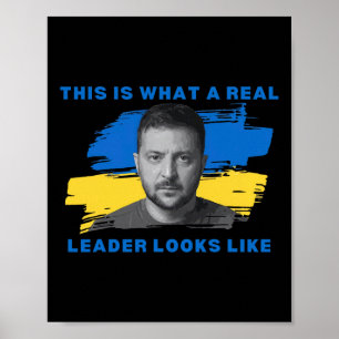 Affiche Voici à quoi ressemble un vrai leader Zelensky Ukr