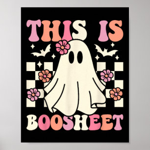 Affiche Voici Boo-sheet Halloween Ghost Costume Retro Gr