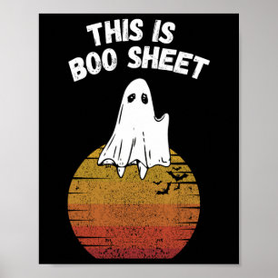 Affiche Voici Bosheet Ghost Retro Halloween Easy Costu
