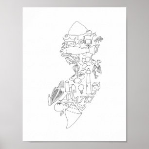 Affiche Voici Jersey dessiné à la main
