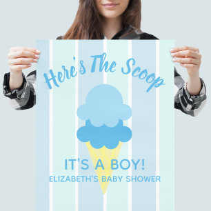 Affiche Voici la Glace Voici la Crème Glacée Baby Shower d
