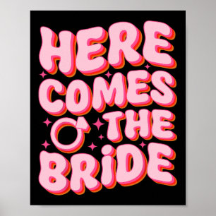 Affiche Voici La Mariée Super Bachelorette Fête Mat
