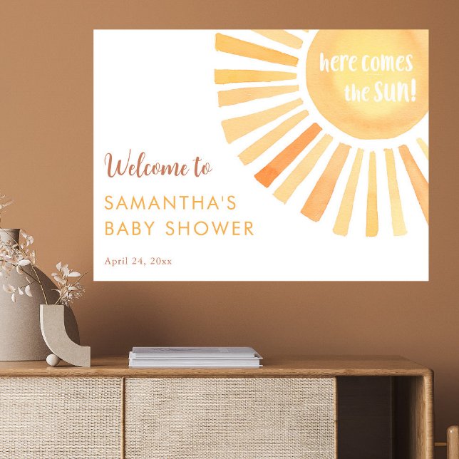 Affiche Voici l'accueil du baby shower soleil (Créateur téléchargé)