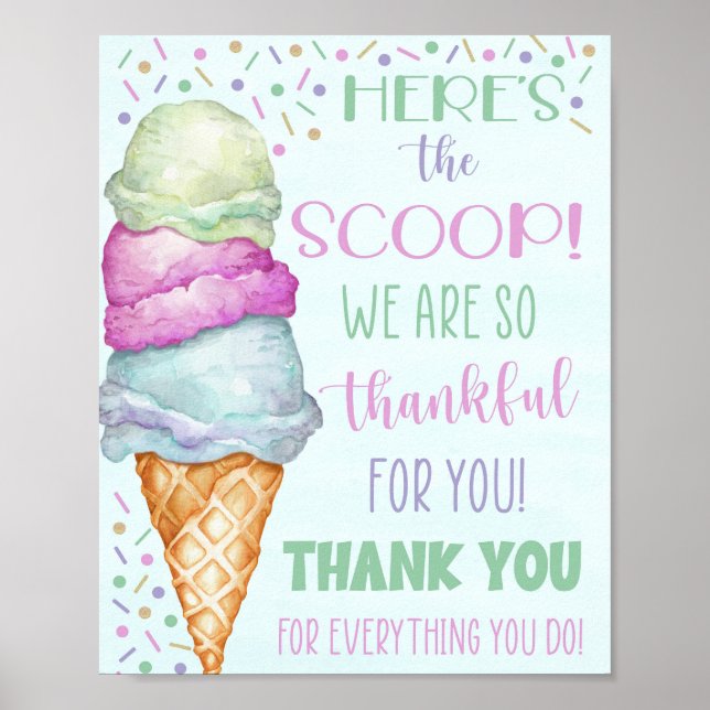 Affiche Voici l'appréciation de la crème glacée Scoop (Devant)