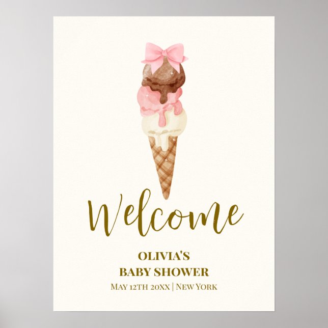 Affiche Voici le Baby shower de glace Scoop Bow Ice Cream  (Devant)
