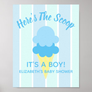 Affiche Voici le Baby shower d'été de la crème glacée Scoo