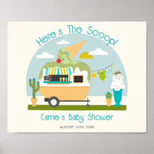 Affiche Voici le Baby shower du garçon de camping Scoop Ic