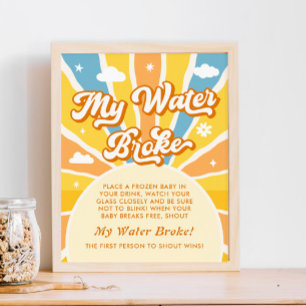 Affiche Voici le Baby shower Fils My Water Broke Jeu