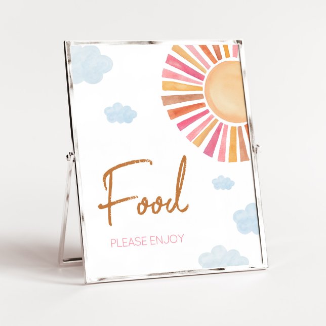 Affiche Voici Le Baby shower Sun Girl Food (Sunshine Baby Shower Food Sign)