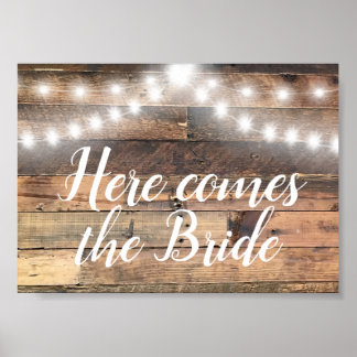 Affiche Voici Le Bride Rustic Wood Lights Strands