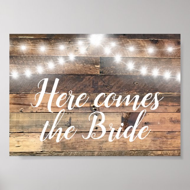 Affiche Voici Le Bride Rustic Wood Lights Strands (Devant)