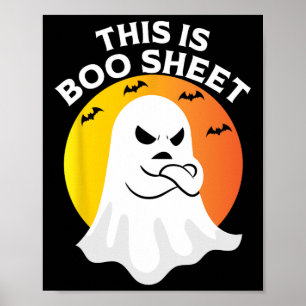 Affiche Voici Le Costume D'Halloween Ghost Retro En Feuill