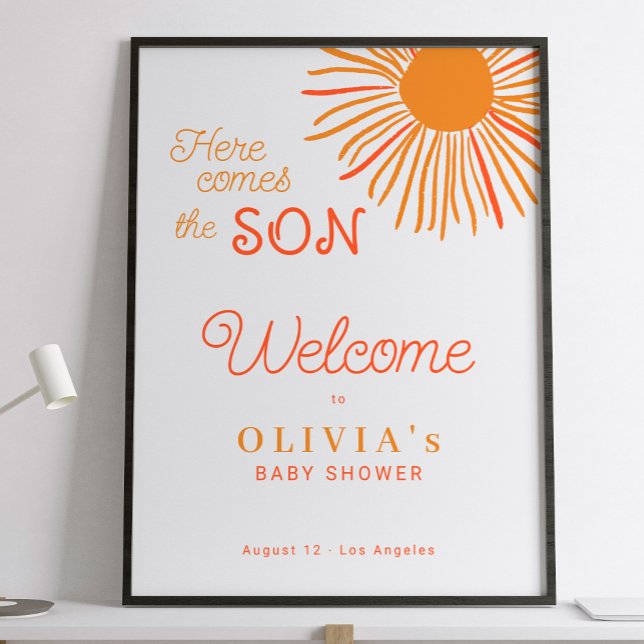 Affiche Voici le fils garçon baby shower bienvenue (Créateur téléchargé)