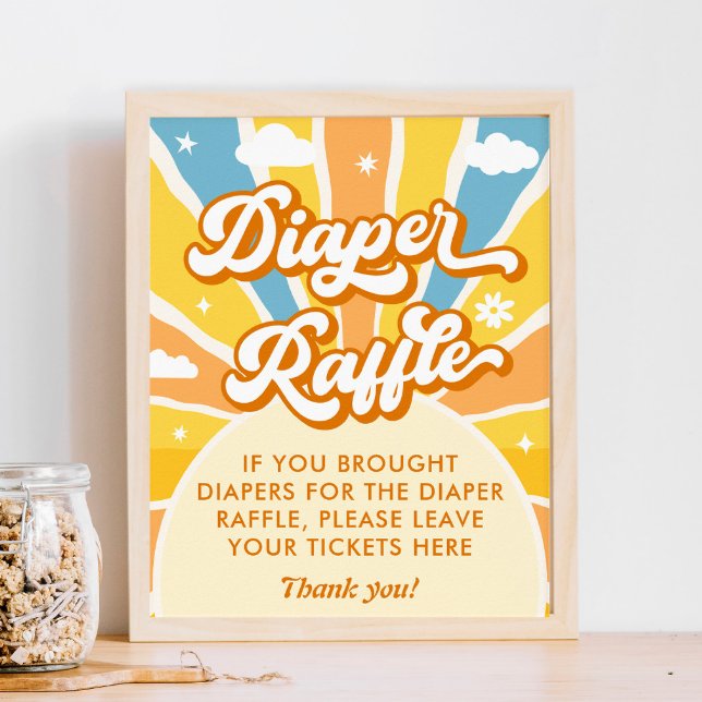 Affiche Voici le jeu de raffle de couche de Baby shower so (Créateur téléchargé)