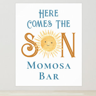 Affiche Voici Le Signal De Baby shower Son Momosa Bar