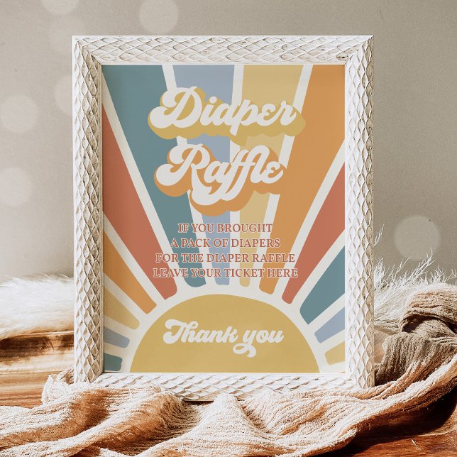 Affiche Voici Le Son Baby shower Soleil Déchets Raffle (Créateur téléchargé)