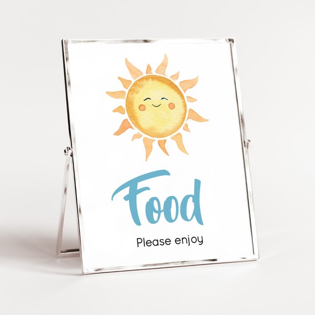 Affiche Voici le Son mignon Baby shower soleil (Sunshine Here Comes the Son Baby Shower Food Sign)