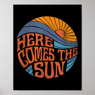 Affiche Voici Le Sun Vintage Retro Sixties Surf Summ