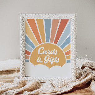 Affiche Voici les cartes Baby showers et les cadeaux Son