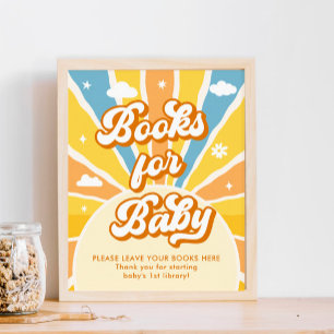 Affiche Voici les livres du Baby shower solaire pour bébé