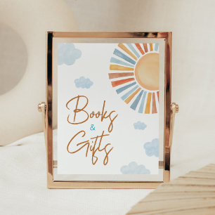 Affiche Voici Les Livres et Cadeaux du Baby shower Sun
