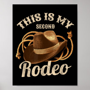 Affiche Voici Ma Deuxième Cowboy Casquette De Rodéo Drôle
