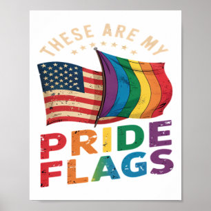 Affiche Voici mes drapeaux de fierté Drapeau américain Fie
