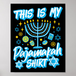 Affiche Voici Mon Pajamakah Hanoukka Menorah Bougies Funn
