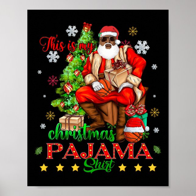 Affiche Voici mon pyjama de Noël Noir Africain-Américain (Devant)