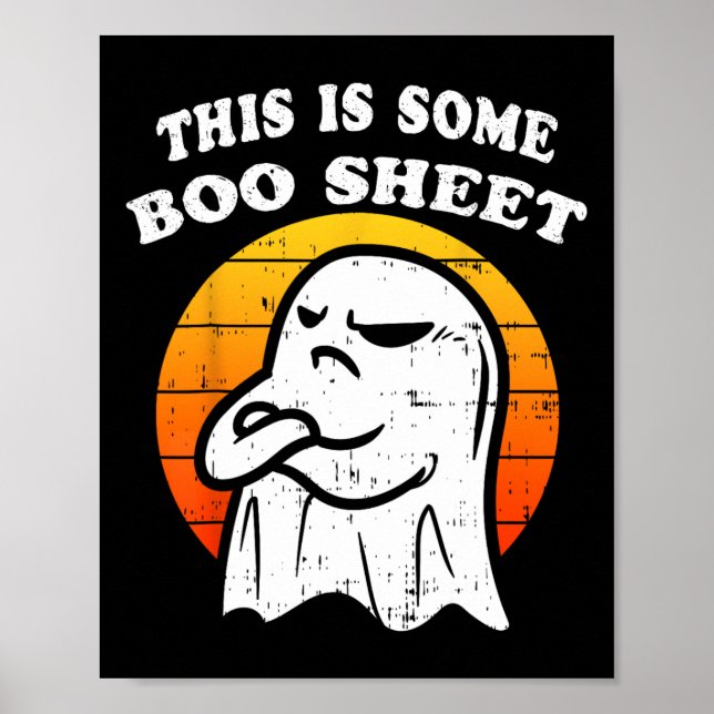 Affiche Voici un peu de Bosheet Ghost Retro Funny Hallowee (Devant)