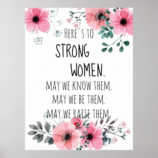 Affiche Voici une citation de femmes fortes Aquarelle Flor (Devant)