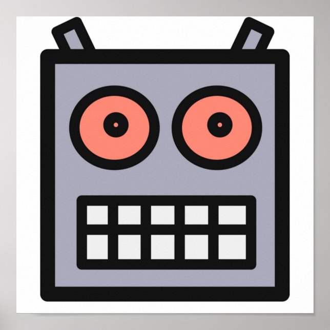 Affiche Voici Une Tête De Robot (Devant)