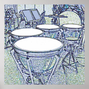 Affiche Voici venir la bande - timbales