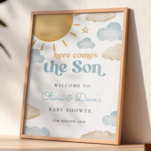 Affiche Voici venir le fils Baby Shower Bienvenue Sunshine