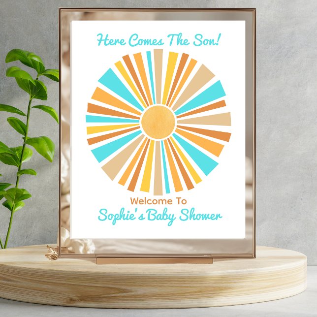 Affiche Voici venir le fils, Retro Boho Sunshine Bienvenue (Créateur téléchargé)