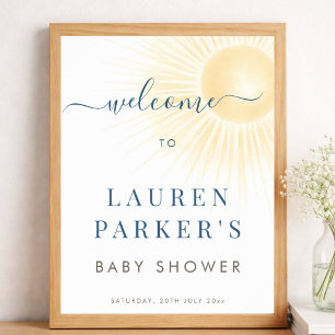 Affiche Voici venir le Fils Soleil Baby Shower Bienvenue