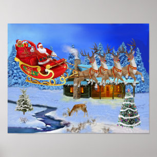 AFFICHE VOICI VENIR LE PÈRE NOËL