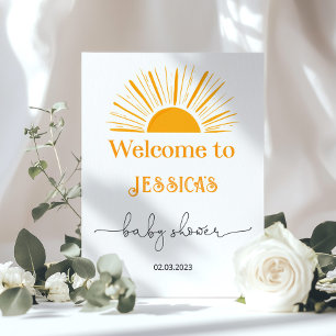 Affiche Voici venir le soleil bienvenue à la baby shower