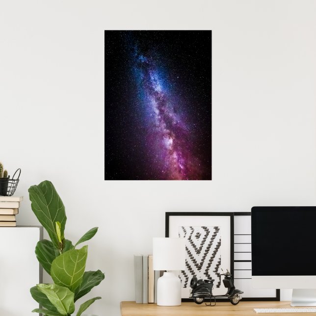 Affiche Voie lactée couleurs vives (Bureau à domicile)