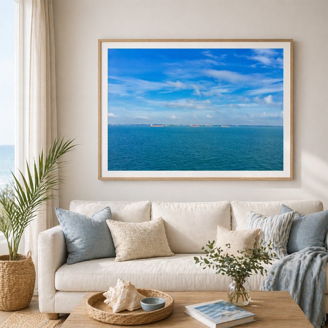 Affiche Voies de navigation du détroit de Singapour avec d (Créateur téléchargé)