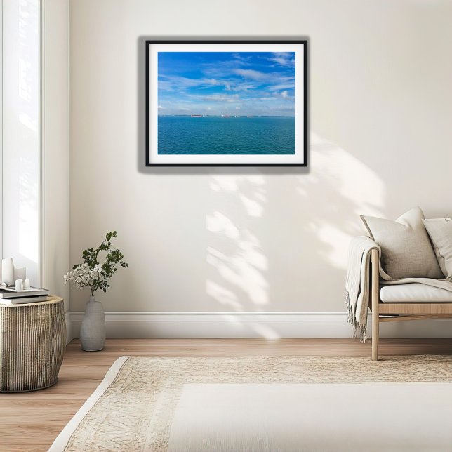 Affiche Voies maritimes du détroit de Singapour avec navir (Créateur téléchargé)