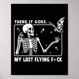 Affiche Voilà Mon Dernier Skeletons Volant Drôle Hallo