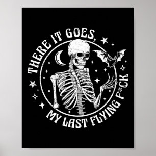 Affiche Voilà Mon Dernier Vol D'Halloween Squelette
