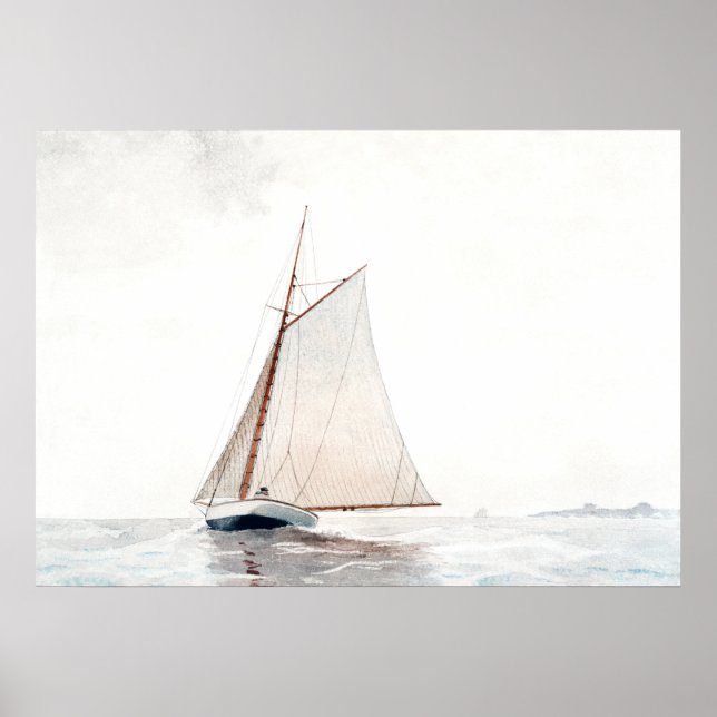 Affiche Voile au large de Gloucester par Winslow Homer (Devant)