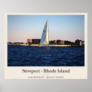 Affiche Voile contre Brick Newport Harbour Voilier