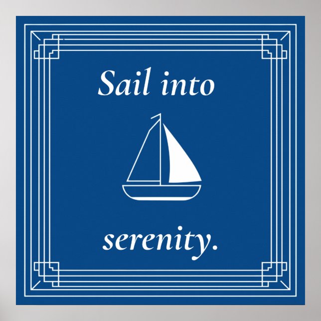 Affiche Voile de sérénité voilier nautique (Devant)