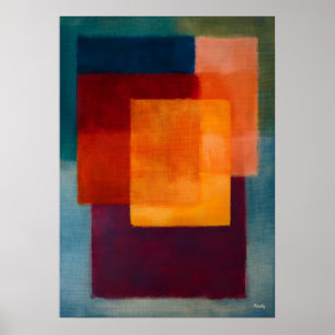 Affiche Voile Doré – Champs de Couleurs Célestes Abstrait 